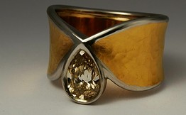 24ct Gold, Platinum and Diamond ring No 1403