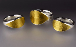 Fine Silver and 24ct Gold rings